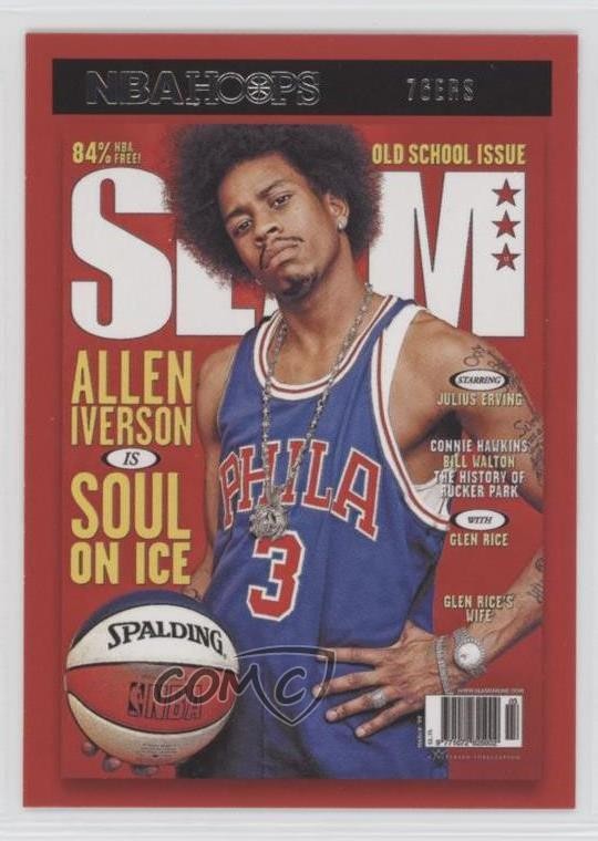 2020-21 Panini NBA Hoops Slam Allen Iverson #1 HOF 0ak2