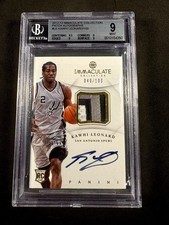 2012-13 Immaculate KAWHI LEONARD Rookie Patch Autographs RPA /100 BGS 9 MINT