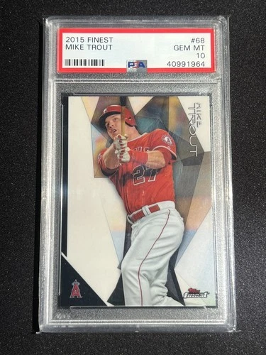 2015 TOPPS FINEST #68 MIKE TROUT PSA 10 GEM MINT Los Angeles Angels MVP