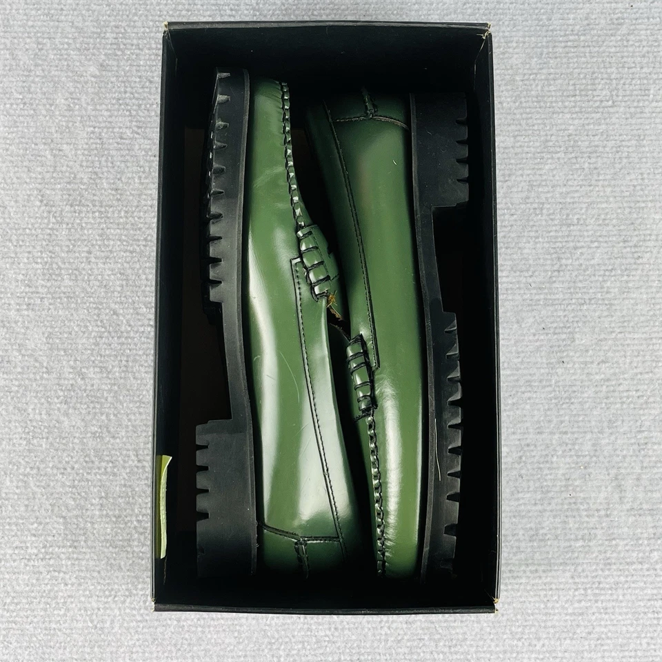 Sebago Dan Lug Women’s Loafers Green Chive Leather Penny Shoes EU40 US9 - Image 2 of 4