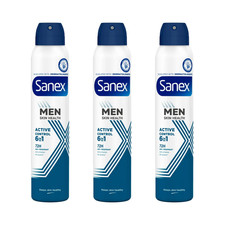 Image of Sanex Men Active Control 6 in 1 Antiperspirant 72h 200ml x 3