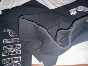 Victoria's Secret Pink Bling Leopard LS Campus Tee Shirt + Leggings Set L NWT