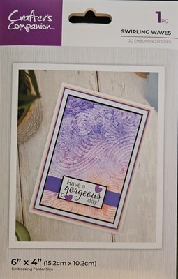 Crafter's Companion Swirling Waves 3D Embossing Folder 6'' x 4''