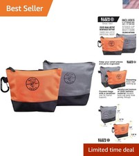 Klein Tools 55470 Utility Bags 2-Pack - Reinforced Ballistic Tool Pouches