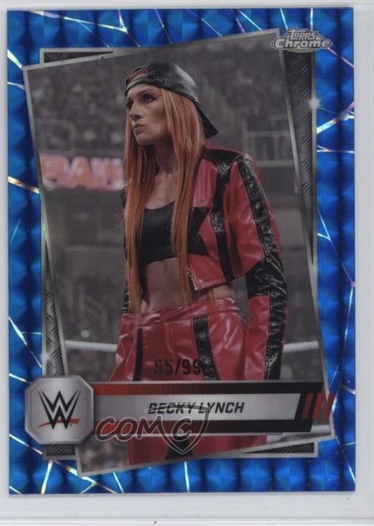 2025 Topps Chrome WWE Blue Geometric Refractor 55/99 Becky Lynch #133 17uv
