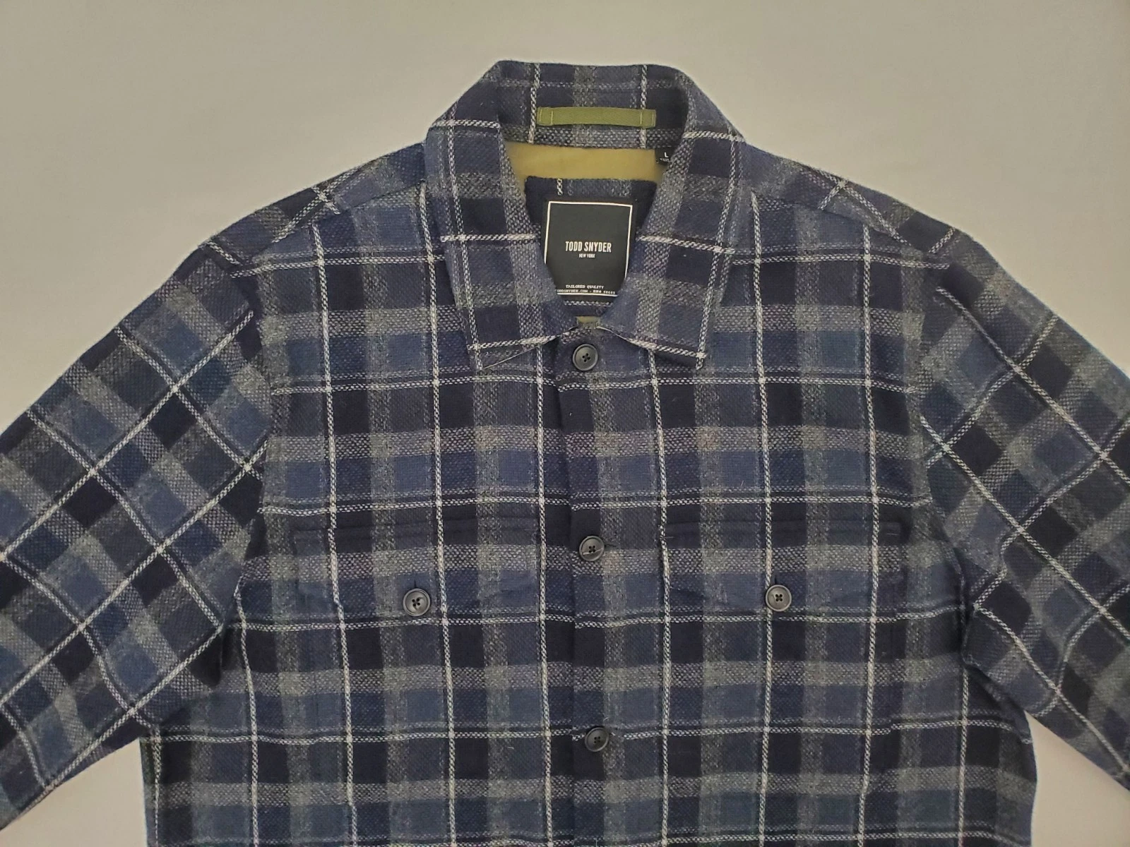 Todd Snyder Plaid Wool Utility Overshirt Jacket Size L Made in Portugal NWOT - product detail image 6