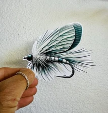Fly Fishing Parachute Adams Dry Fly Decal Sticker Fish Trout