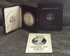 1989-S American Silver Eagle Proof – 1 oz .999 Fine Silver w/ Box & COA