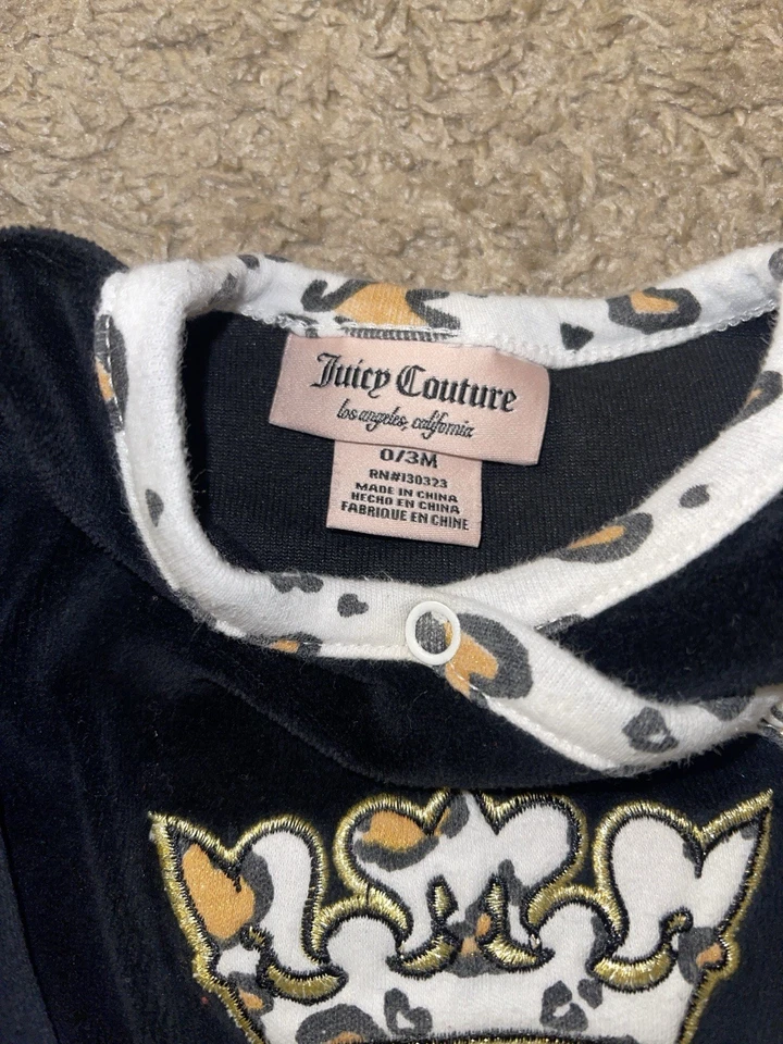 Black Velvet Juicy Couture Baby Pajamas - Image 3 of 3