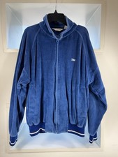 Dior Monsieur Jacket Med Blue Velour Zip Track Varsity Sweatshirts Logo Spellout