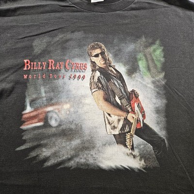 Vintage Billy Ray Cyrus Shirt Mens XL Black 2000 Concert Tour Band Country 00s