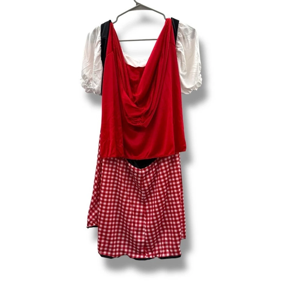 Burly Red Riding Hood Costume Men's Size Large Dress with Cape Wig Halloween - Image 4 of 4