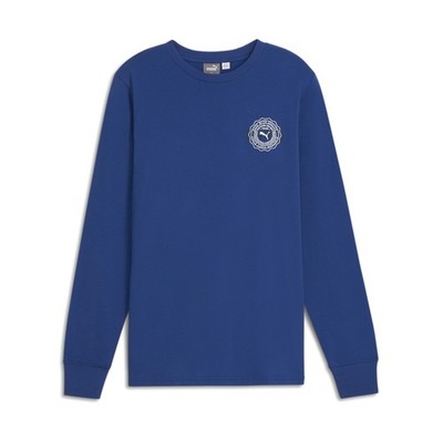 PUMA Vintage Sport Crew Neck Long Sleeve T-Shirt Mens Blue Casual Tops 68349758