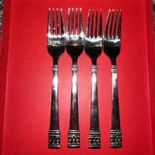 Oneida 1955 Roselle 18/8 Stainless Steel Salad Fork (Set of Four) Flatware Set