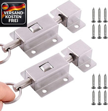 Schiebetürschloss Edelstahl mit Federverriegelung für Badezimmer Schlafzimmer Si