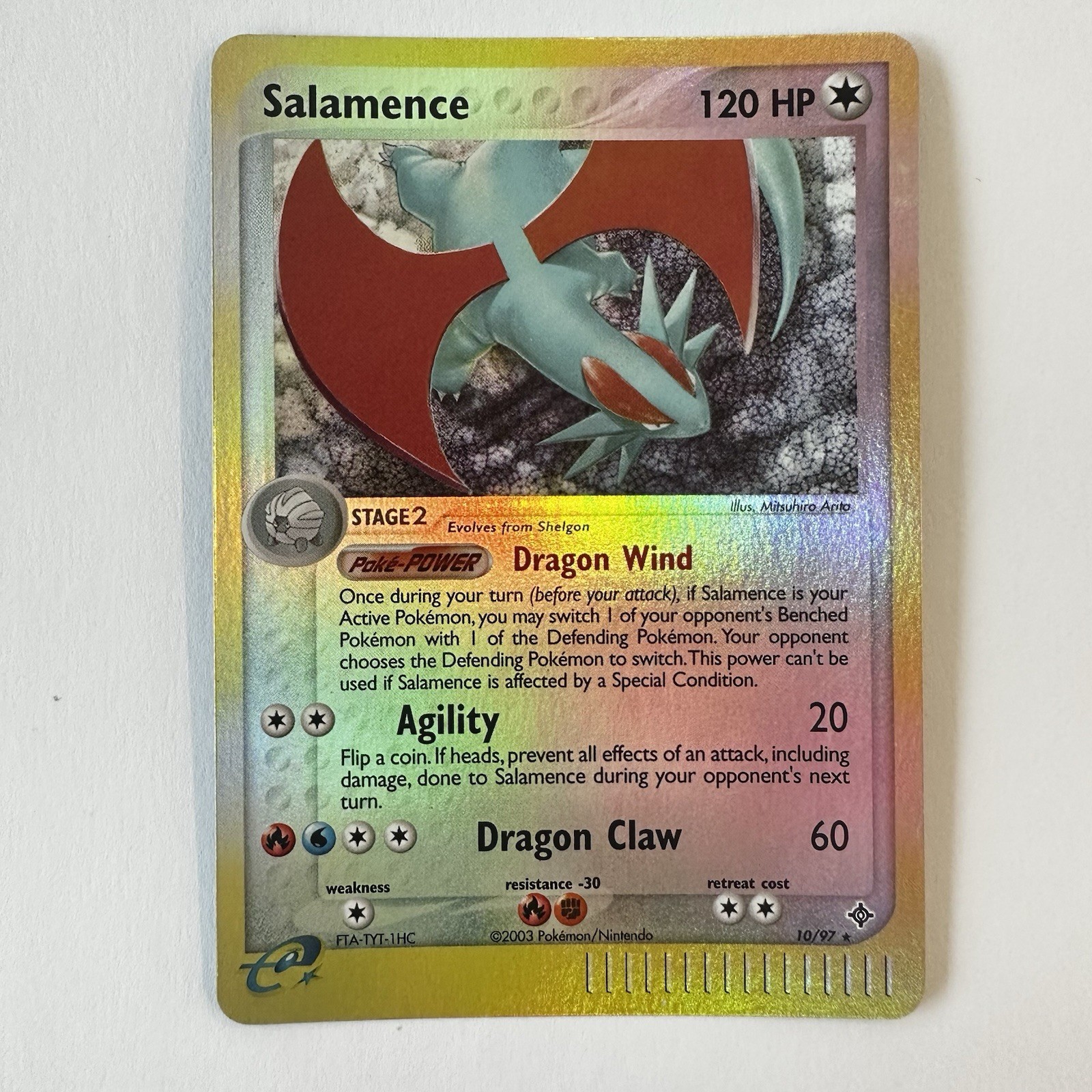 2003 Pokemon SALAMENCE Ex Dragon REVERSE HOLO Foil Rare Card 10/97 e-Reader NM