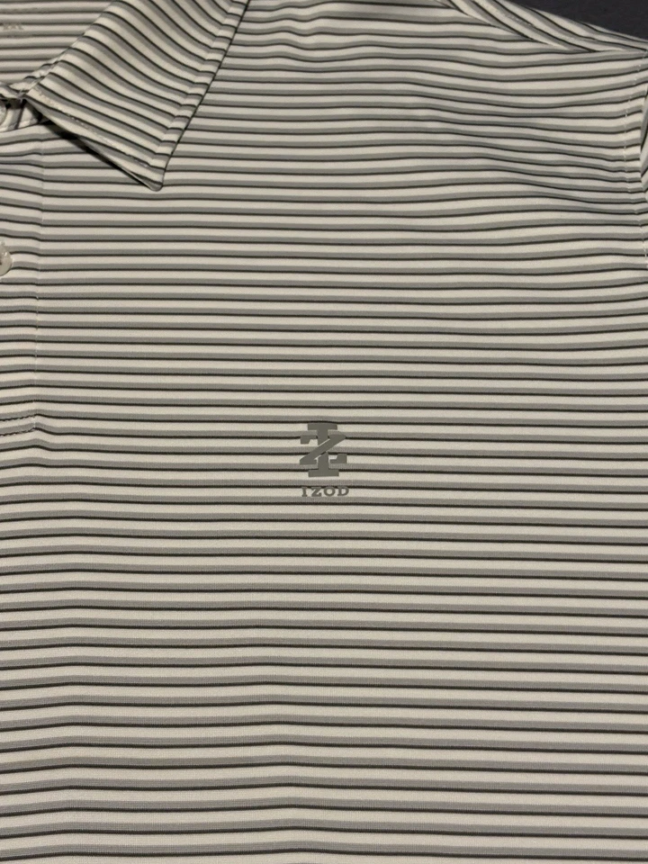 Polo Izod Performance elástico para hombre tejido blanco a rayas talla 2XL Foto 3 de 4