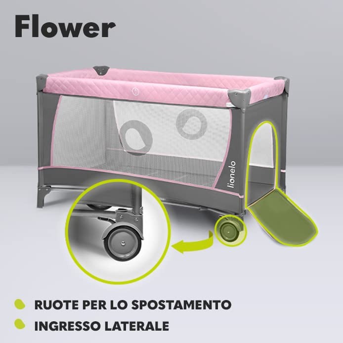 lionelo FLOWER Lettino da campeggio neonato Dalla nascita fino a 36 mesi, Pieghe foto 6