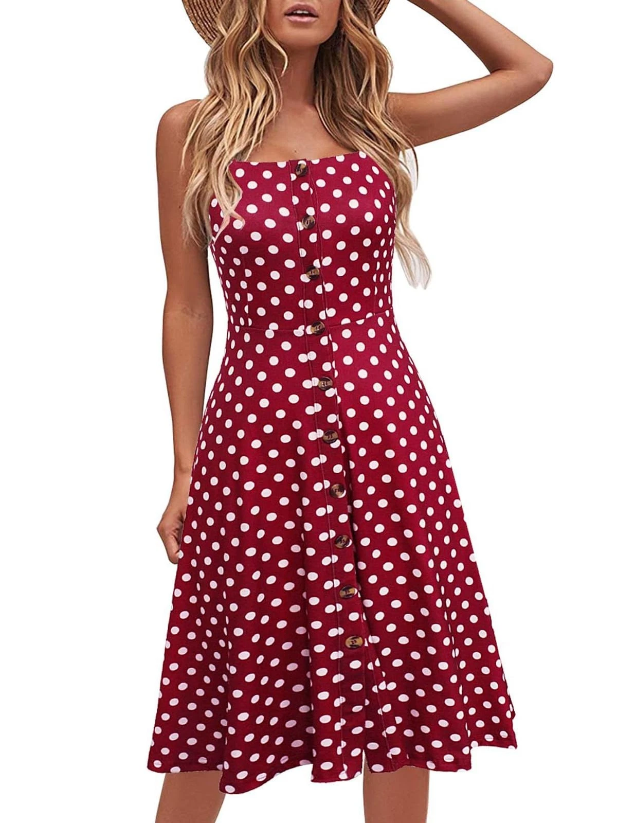 Berydress Women's Casual Beach Summer Dresses Red Polka Dot Solid Cotton Flat...
Opens in a new wind