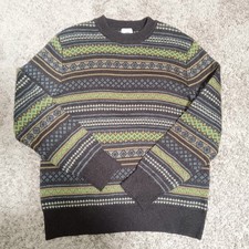 H&M Nordic Sweater Brown Green Blue Fair Isle...