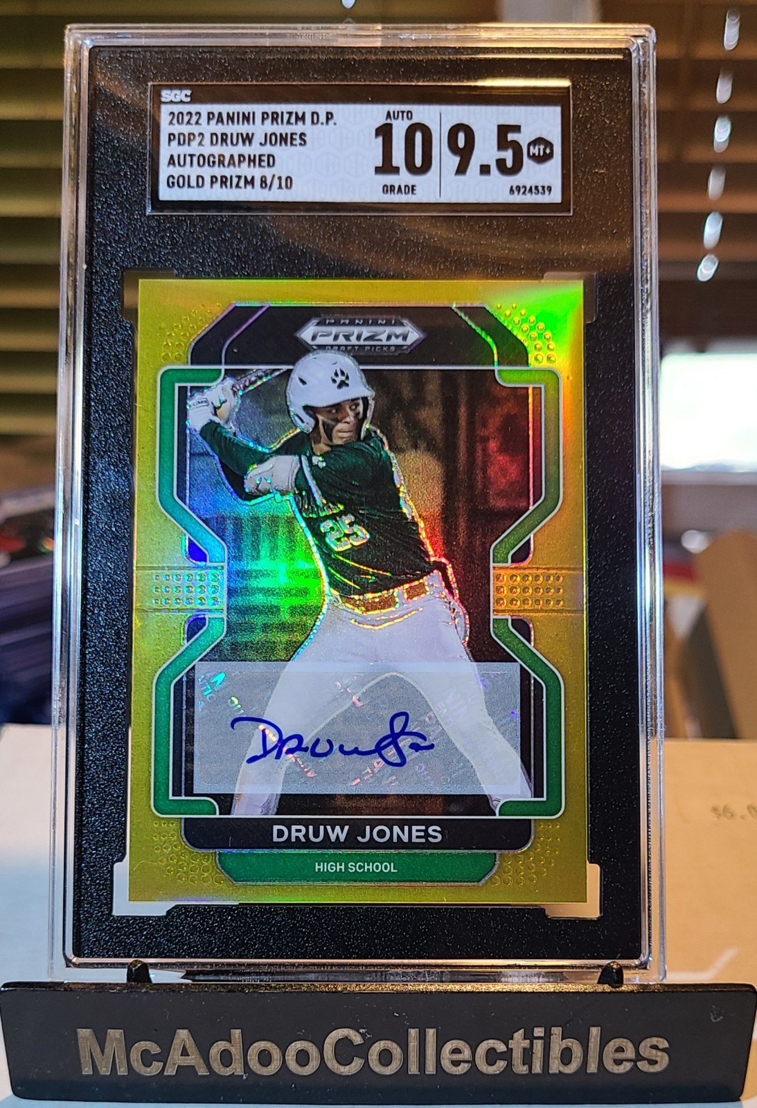 2022 Prizm Draft Picks Druw Jones Auto Gold 8/10 SGC 9.5 Super Rare Diamondbacks
