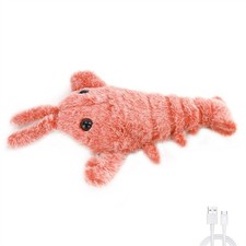 Soft flannel Shrimp Moving Toy With USB Power Cable For Dog Cat Kid Washable Toy