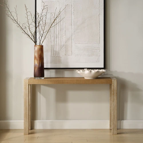 Uttermost Bentley Grasscloth Console Table - Picture 1 of 4