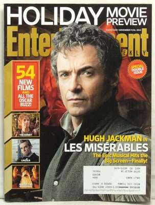 EW ENTERTAINMENT WEEKLY MAGAZINE HUGH JACKMAN LES MISERABLES THE HOBBIT LINCOLN!