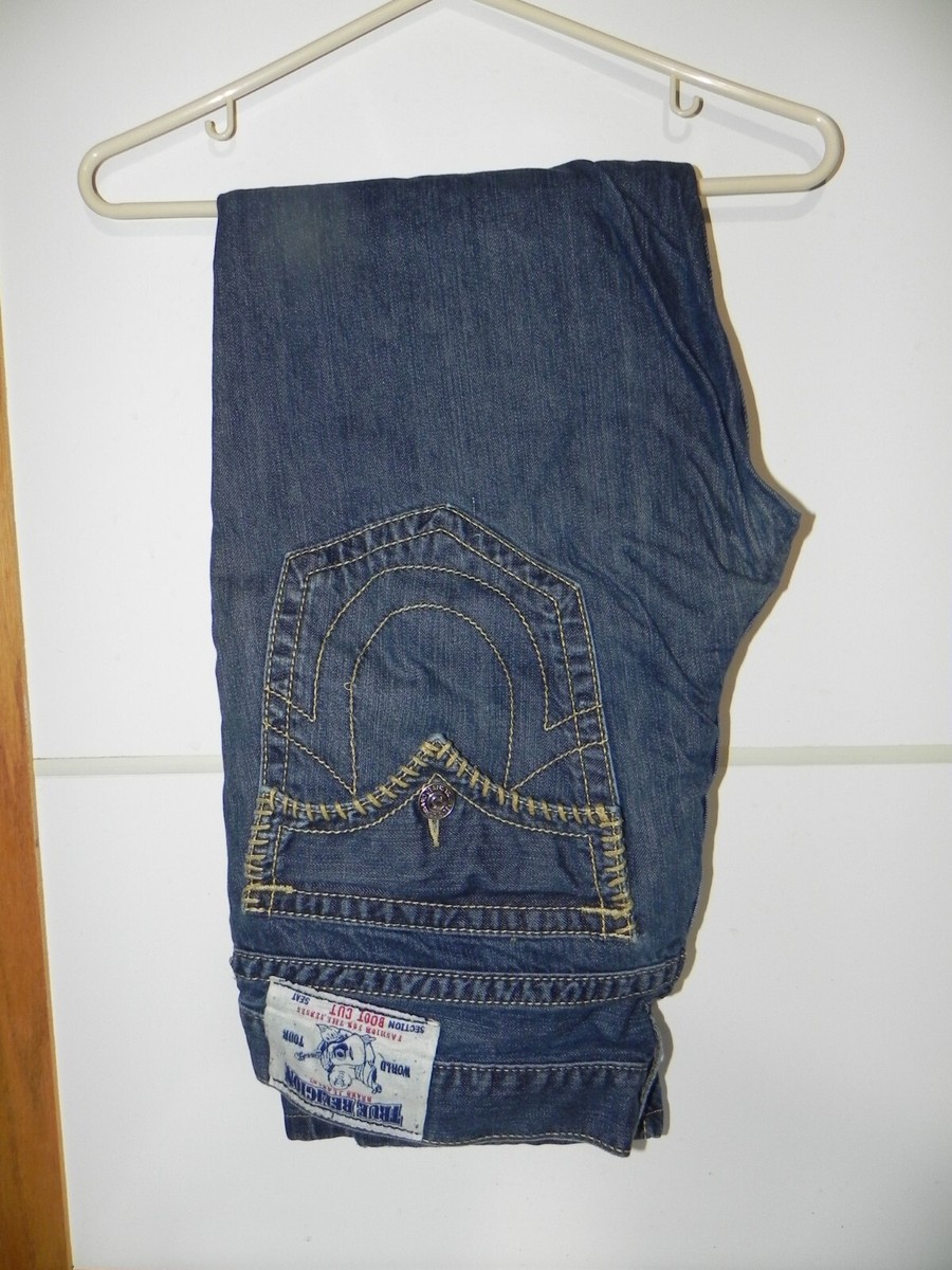 USA製 true religion boots cut デニム size38 True Religion Blue Jeans size 38 Boot Cut Inseam 32, Flap Pocket