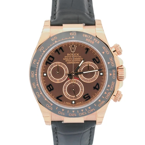 NEW STICKERED PAPERS Rolex Daytona CHOCOLATE Arabic NOS 18K Gold 116515 LN BOX