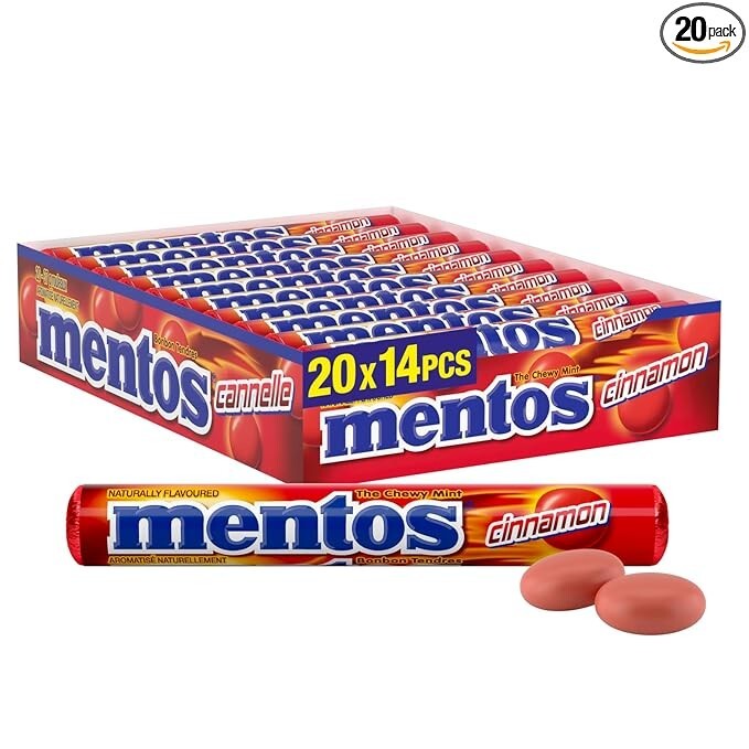 Mentos Cinnamon Candy, 1.32-Ounce Rolls (Pack of 20) - FREE SHIPPING