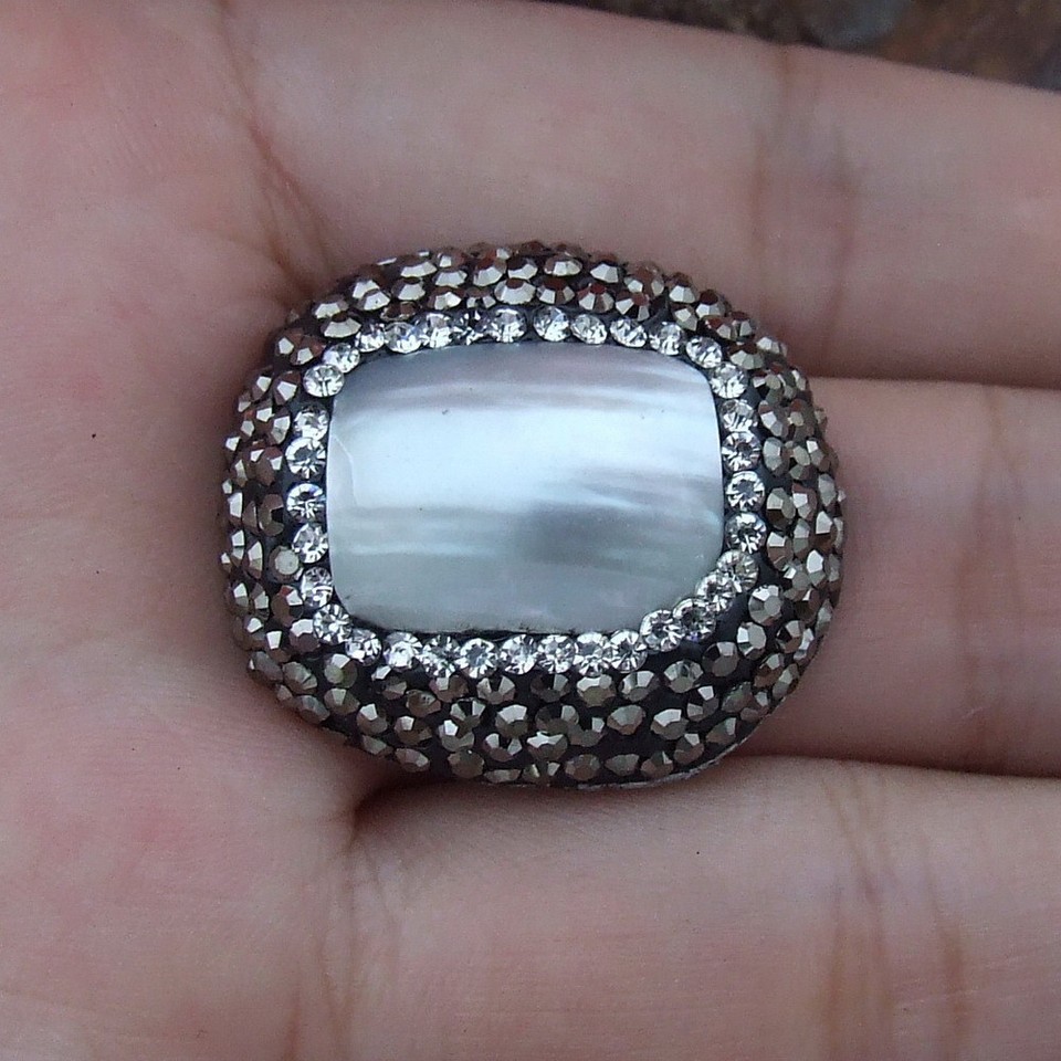 23x26MM Natural Rectangle White Shell Ring free shipping | eBay