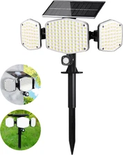 Solar Motion Lights Outdoor with Stake, 208 LED Super Bright 270° Illumination S