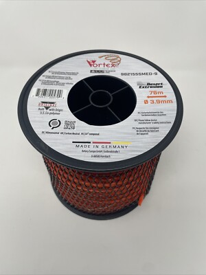 Vortex Alu Trimmerfaden Mähfaden - 3,9 mm x 76 Meter - Spiralform - Orange NEU