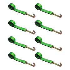 8 Pack Heavy Duty G70 2" x 10' Mini J Hook Towing Strap for Trailer Wrecker 