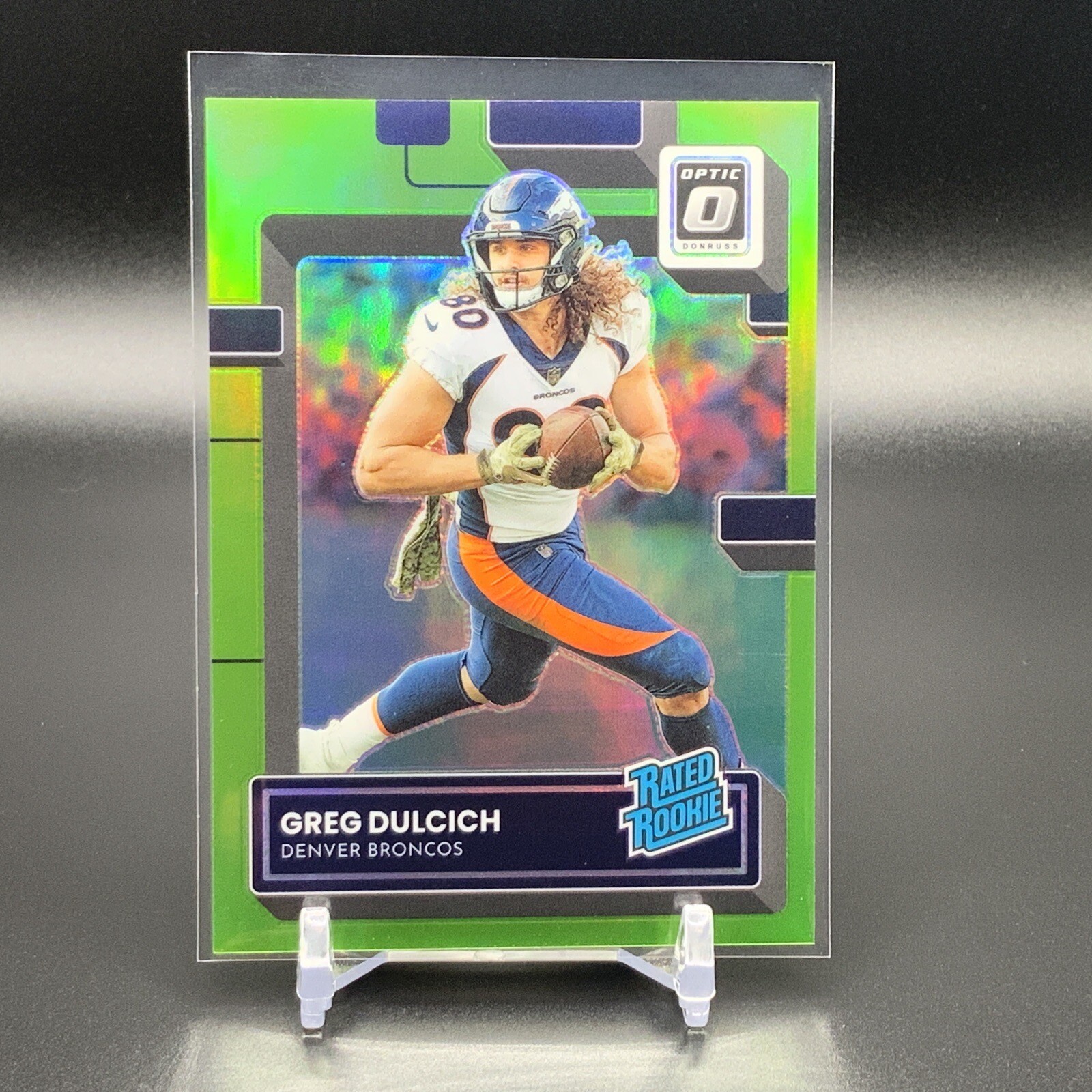 2022 Panini Donruss Optic Rated Rookie Lime Green #288 Greg Dulcich /35 IYC1676