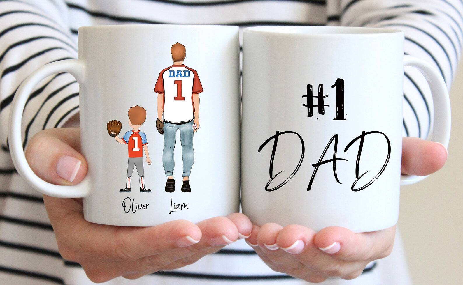 Fathers Day Gift Father Birthday Gift Personalized Dad Mug Baseball Mug Fathers
