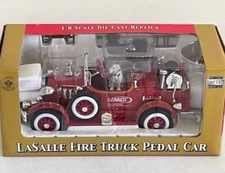 RARE Crown Premiums Lennox LaSalle Fire Truck Pedal Car w/ Dalmatian Dog 1/8 NIB