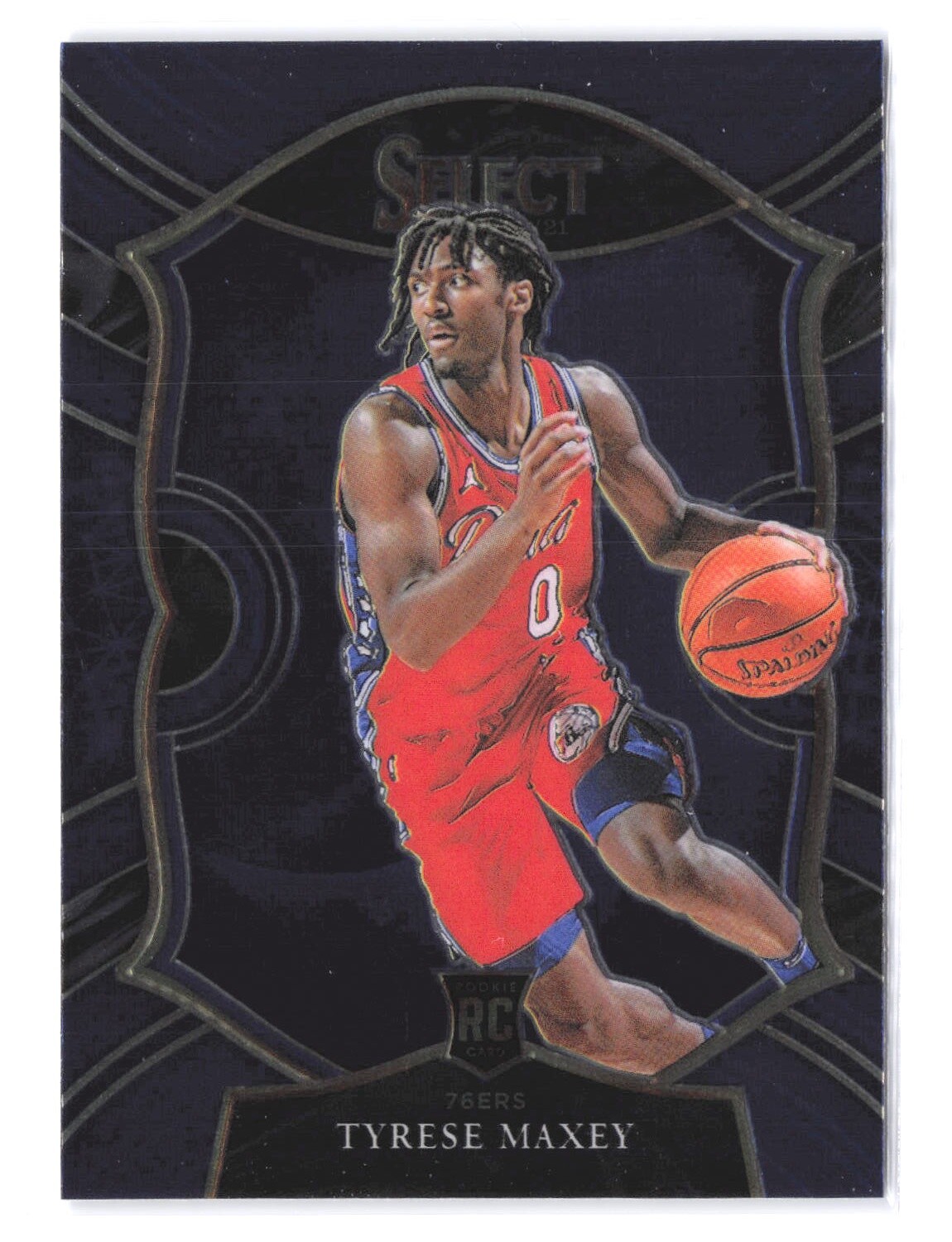 2020-21 Panini Select #81 Tyrese Maxey Blue  Rookie RC Philadelphia 76ers