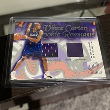 Vince Carter Fleer Legacy Rookie Remnants - Game Used Two Colour Jersey & Court