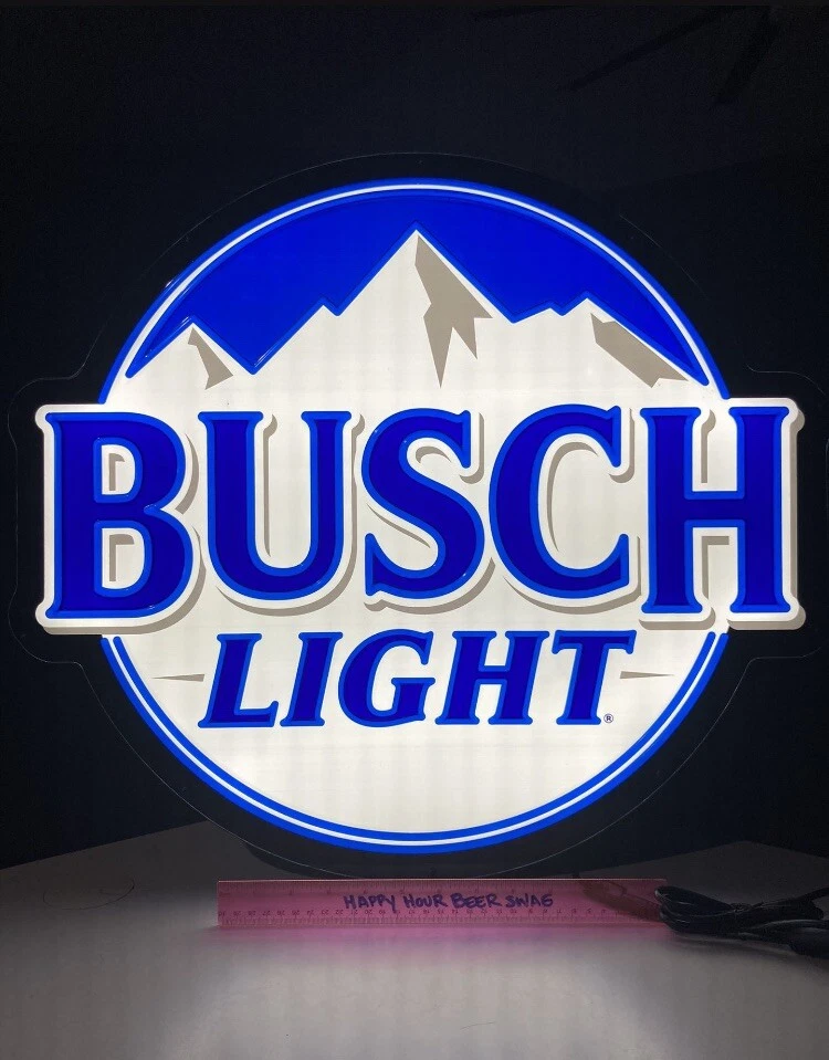 New Busch Light Beer LED Iconic Sign Not Neon Budweiser Man Cave