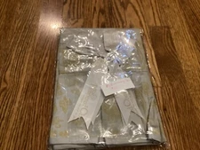 Pampered Chef Apron Celebration Consultant Grey w/ Gold Paisley Accents Bow NIP