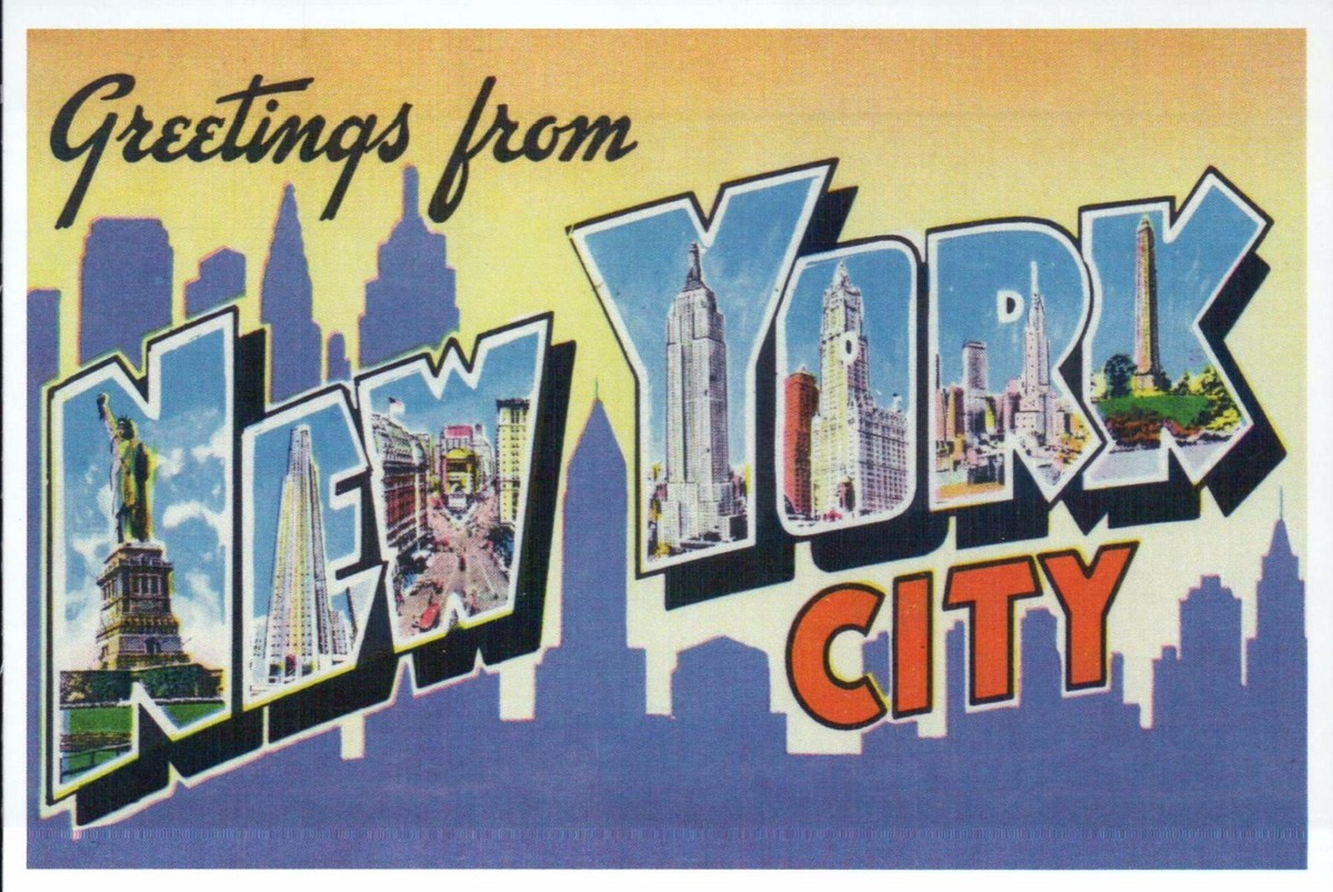 Greetings from New York City, Statue of Liberty etc Modern Large