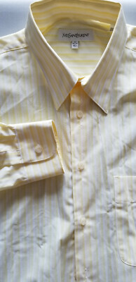YVES SAINT LAURENT Men Classic Cotton Long Sleeve Polo Dress Shirt - 17 34/35