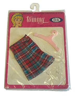 Vintage Ideal TAMMY DOLL  PLAID PLEATED SKIRT  Fashion Pak NRFP 1960's