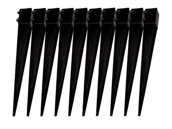 Fence Post Support Spike Holders 3"" 75MM X10 (Square Bolt Grip Fencing Shoe)