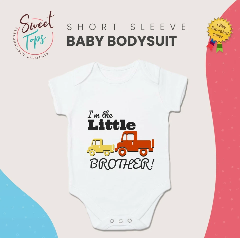 SWEET TOPS IM THE LITTLE BROTHER BABY BODY ANZUG MITWACHSENDE WESTE KIND KINDER GESCHENK