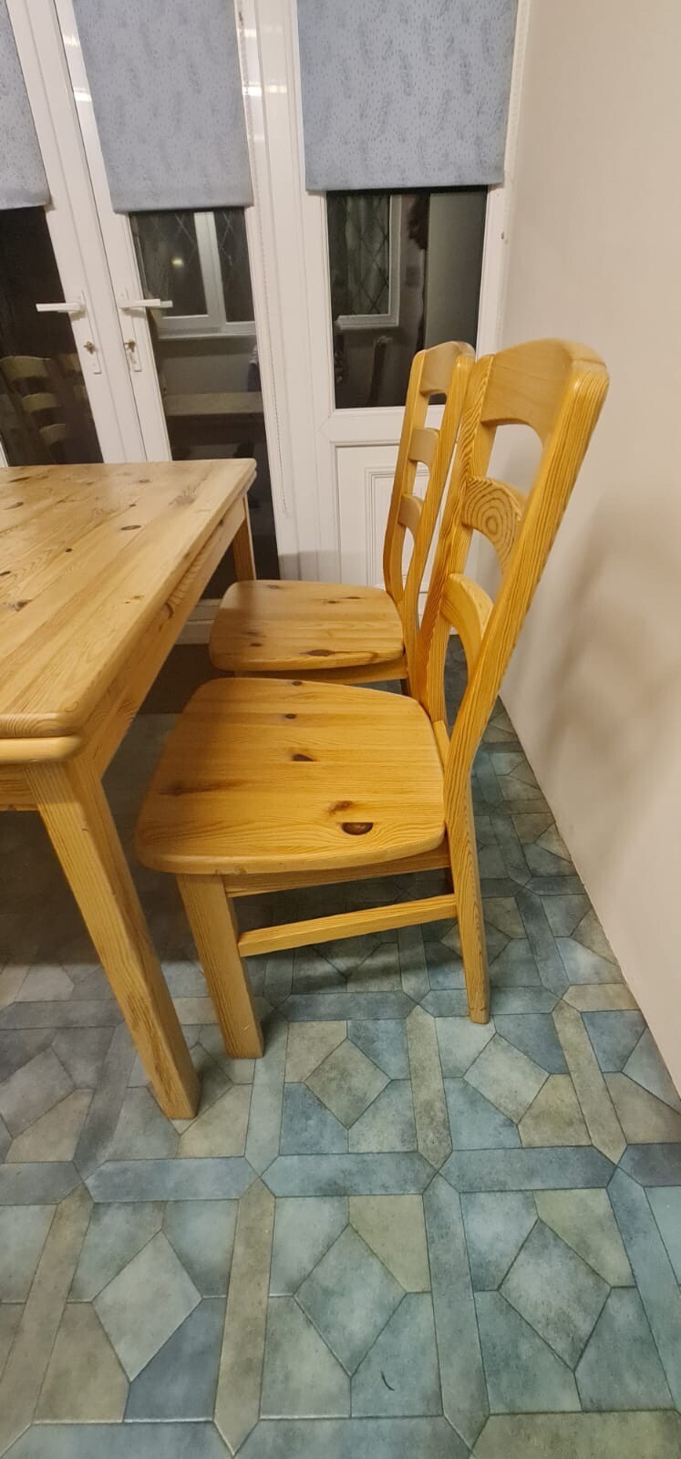 Extendable pine dining table and chairs used eBay