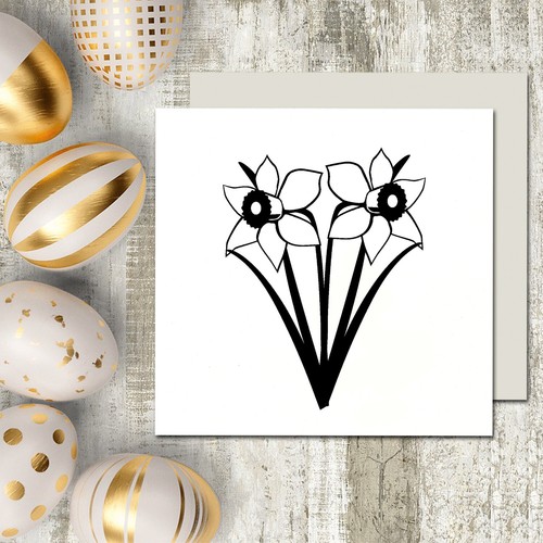 Motivstempel 2 Osterglocken Stempel Narzisse Ostern Frühling Garten 38x48mm - Bild 3 von 6