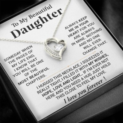 To My Beautiful Daughter Necklace, Gift for Daughter, Birthday Gift for Daughter